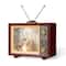 Glitzhome® 7.5" Lighted TV with Snowman Waterglobe